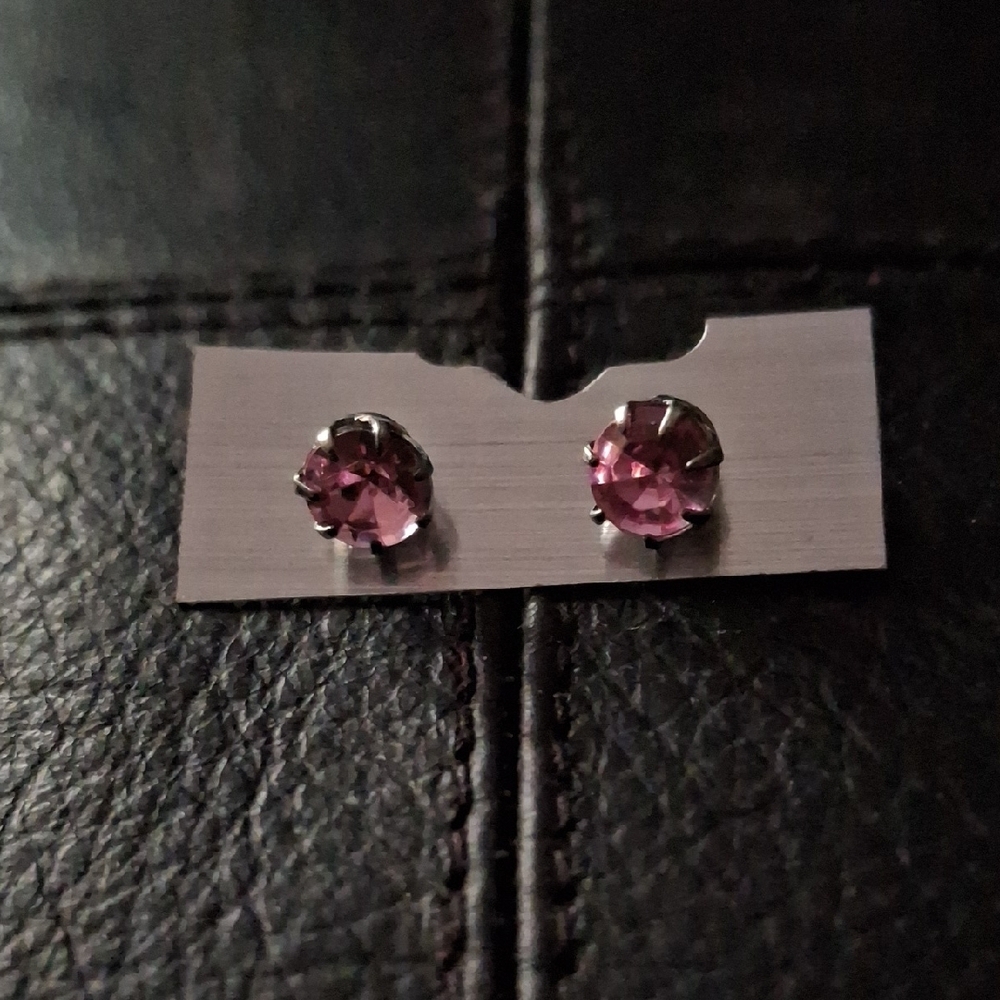 Elegant Pink Stud Earrings
